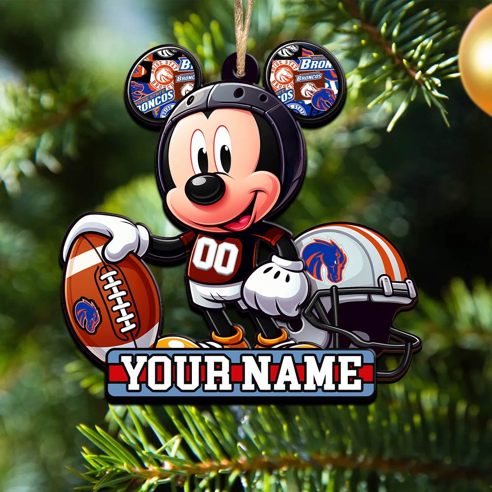 Boise State Broncos 2 Layered Wooden Ornament 2024 Version Personalized Your Name, Football Team Ornament, Football Lover Gifts ETHY-52624