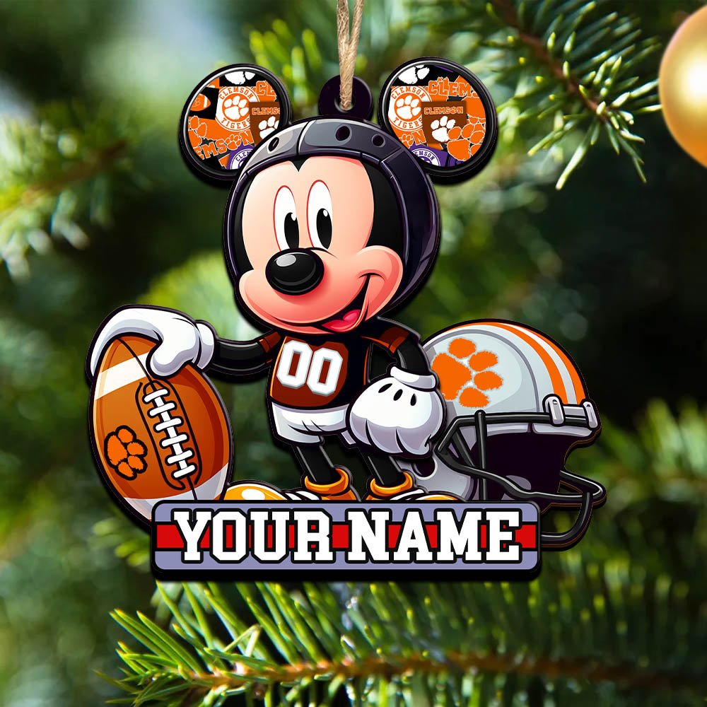 Clemson Tigers 2 Layered Wooden Ornament 2024 Version Personalized Your Name, Football Team Ornament, Football Lover Gifts ETHY-52624