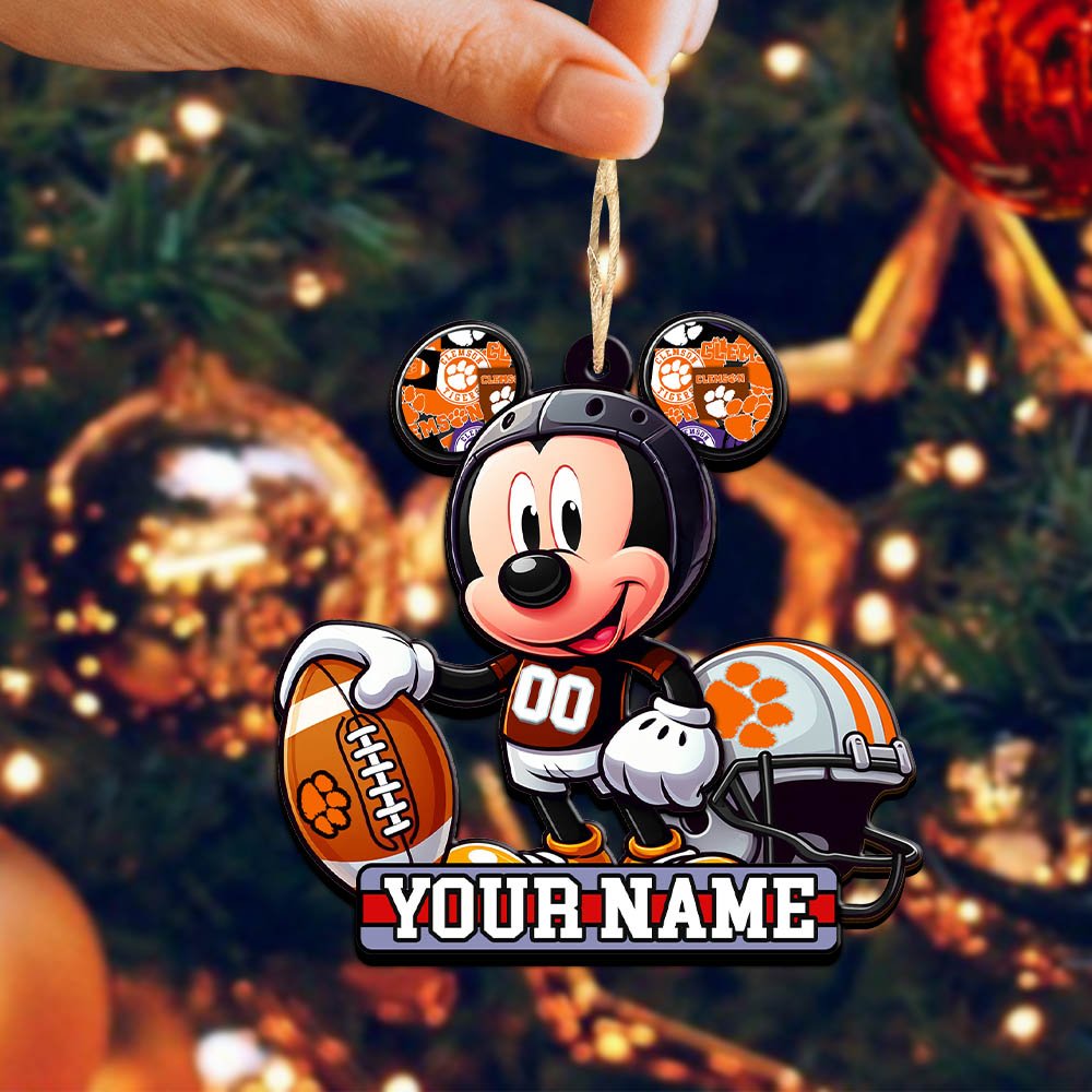 Alternative view of Clemson Tigers 2 Layered Wooden Ornament 2024 Version Personalized Your Name, Football Team Ornament, Football Lover Gifts ETHY-52624