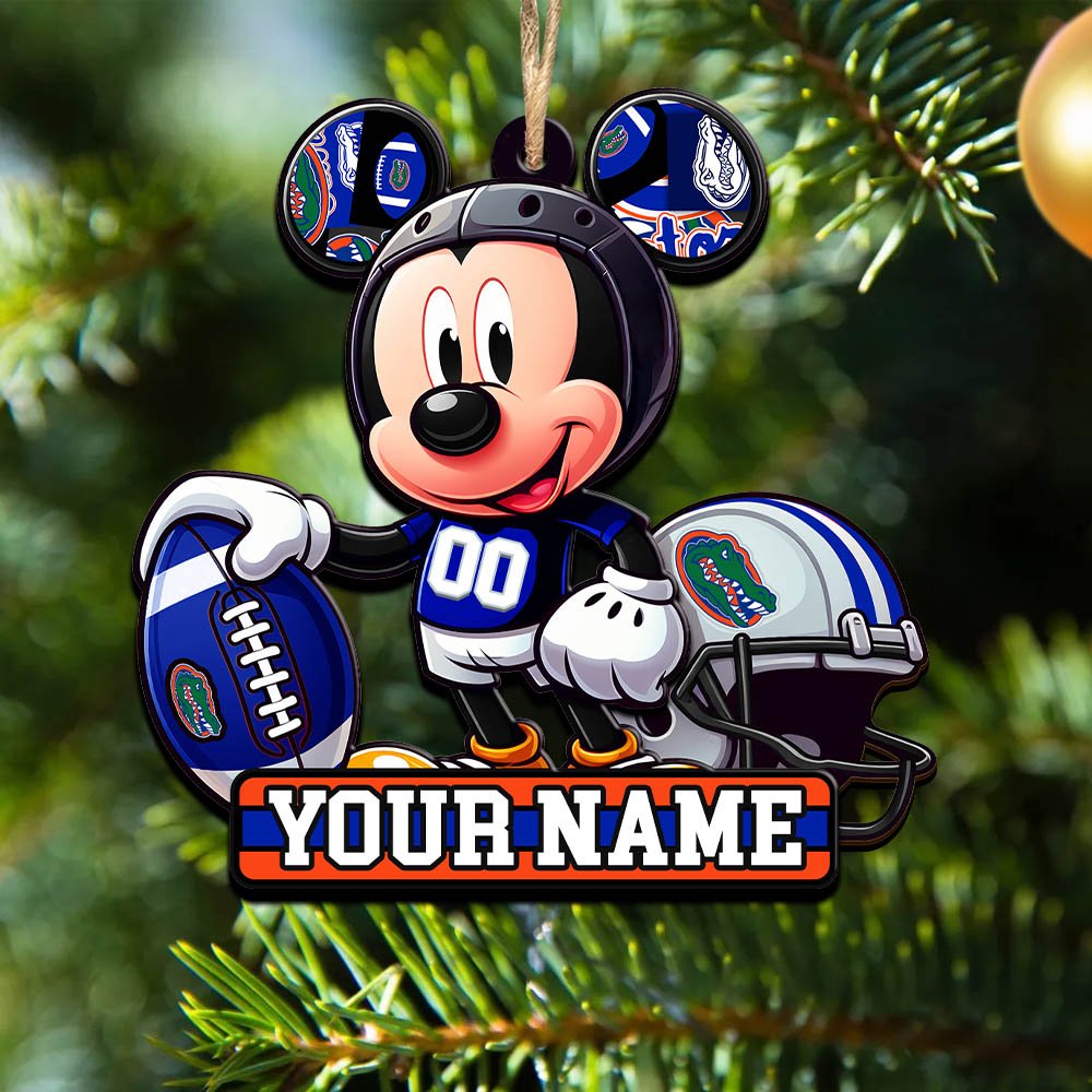Florida Gators 2 Layered Wooden Ornament 2024 Version Personalized Your Name, Football Team Ornament, Football Lover Gifts ETHY-52624