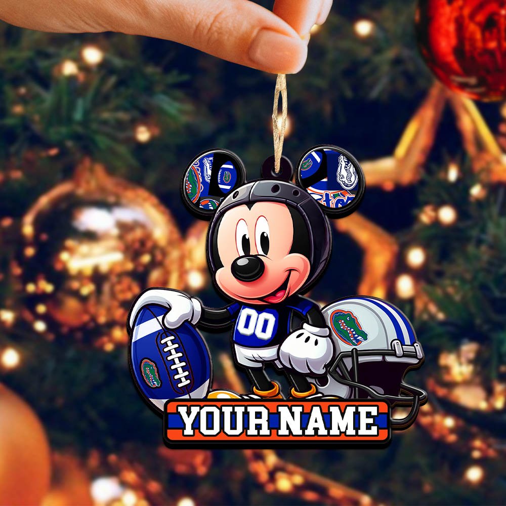 Alternative view of Florida Gators 2 Layered Wooden Ornament 2024 Version Personalized Your Name, Football Team Ornament, Football Lover Gifts ETHY-52624