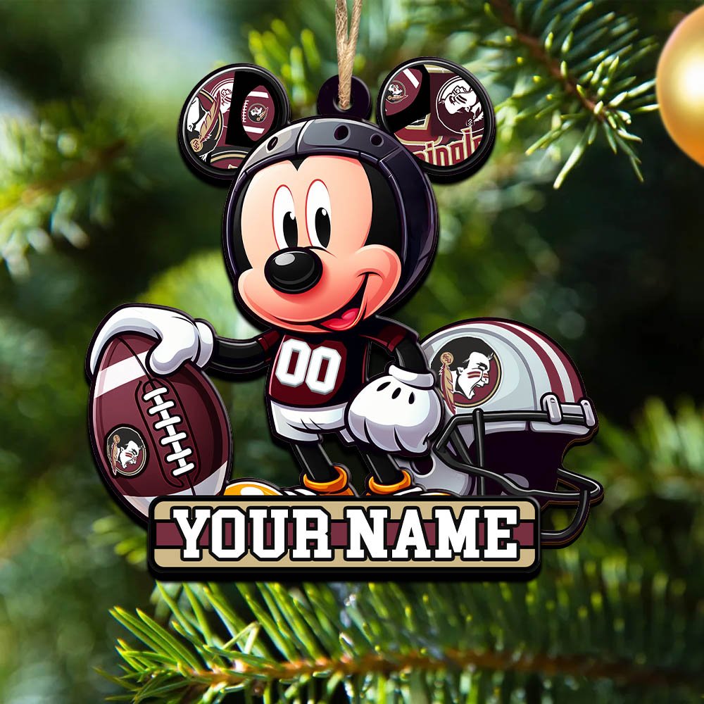Florida State Seminoles 2 Layered Wooden Ornament 2024 Version Personalized Your Name, Football Team Ornament, Football Lover Gifts ETHY-52624