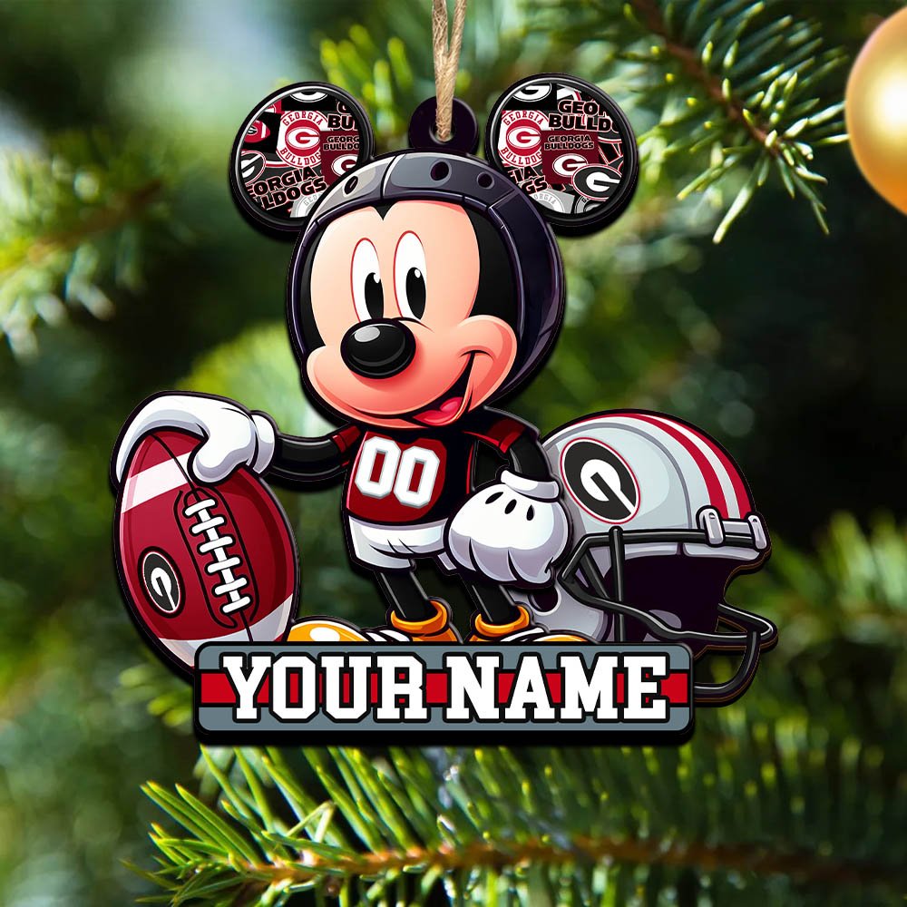 Georgia Bulldogs 2 Layered Wooden Ornament 2024 Version Personalized Your Name, Football Team Ornament, Football Lover Gifts ETHY-52624