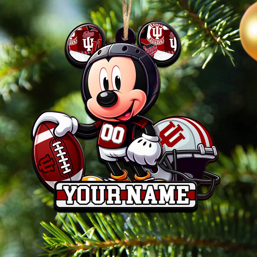Indiana Hoosiers 2 Layered Wooden Ornament 2024 Version Personalized Your Name, Football Team Ornament, Football Lover Gifts ETHY-52624