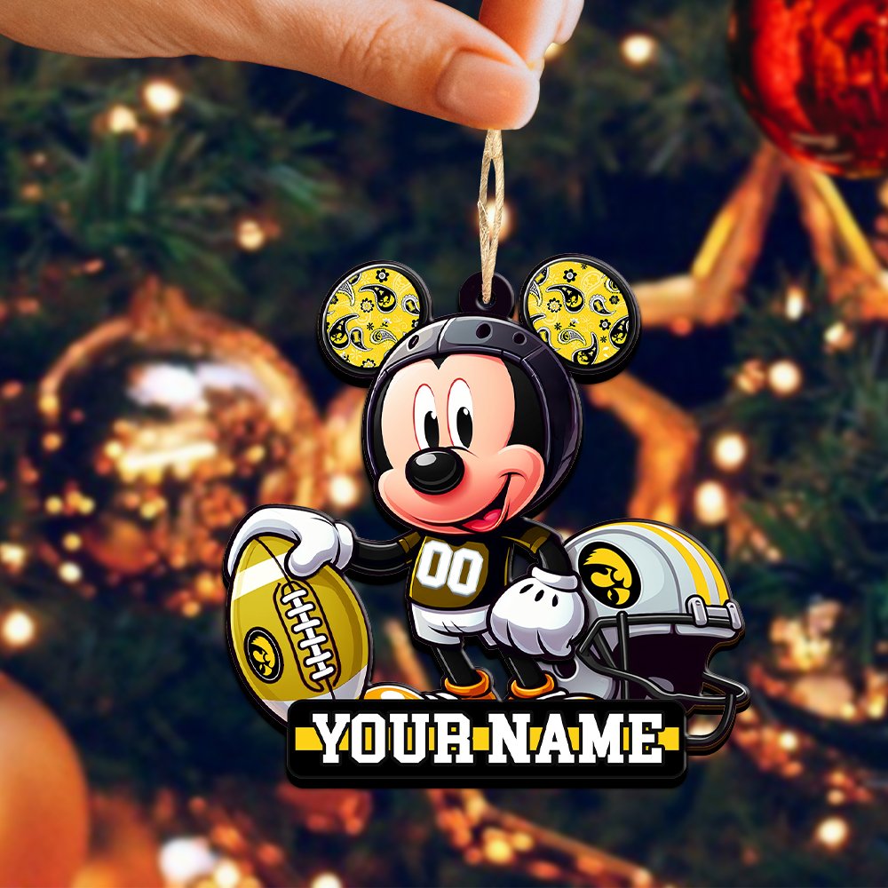 Alternative view of Iowa Hawkeyes 2 Layered Wooden Ornament 2024 Version Personalized Your Name, Football Team Ornament, Football Lover Gifts ETHY-52624