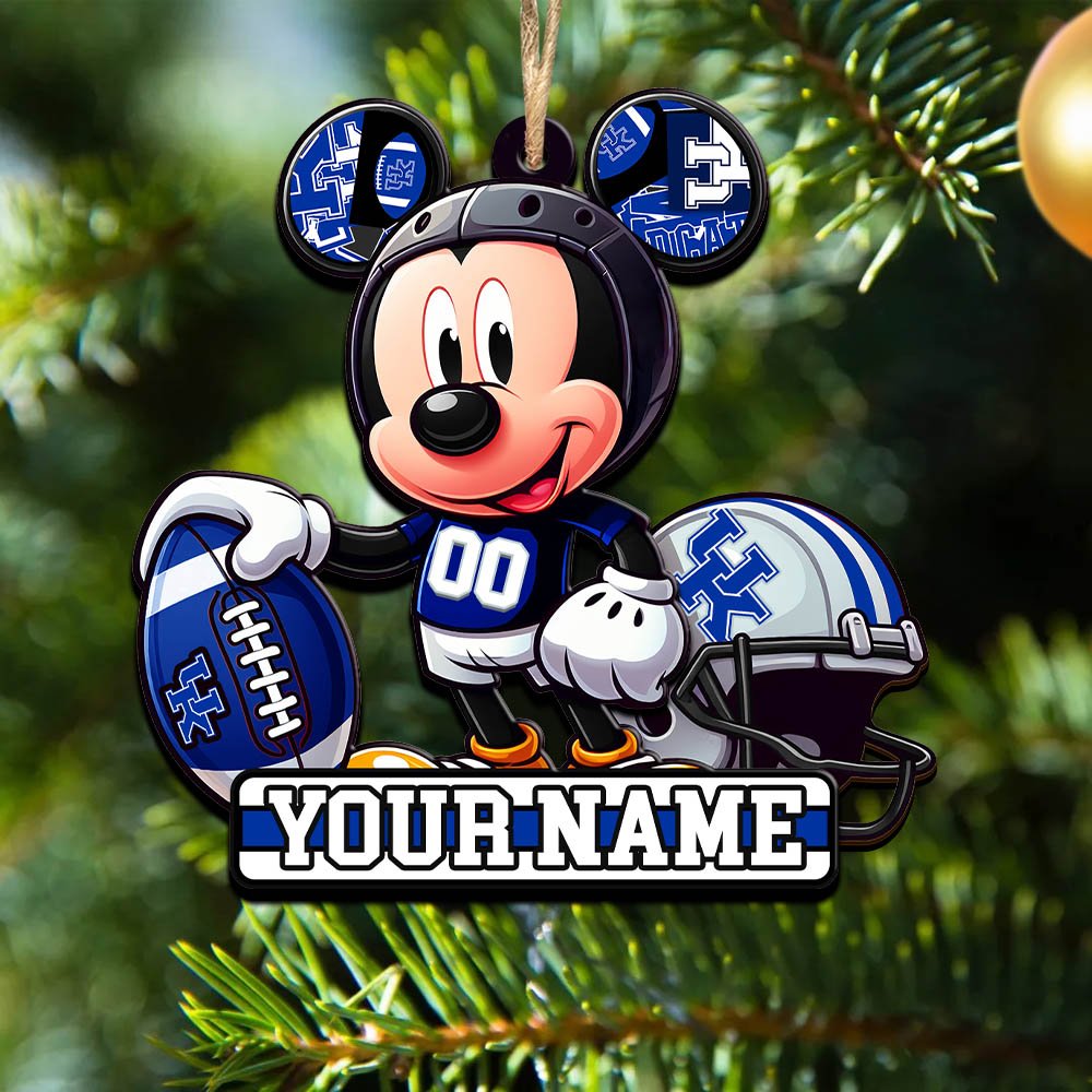 Kentucky Wildcats 2 Layered Wooden Ornament 2024 Version Personalized Your Name, Football Team Ornament, Football Lover Gifts ETHY-52624