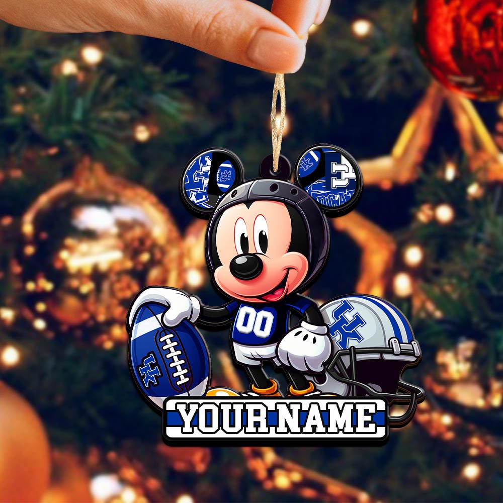 Alternative view of Kentucky Wildcats 2 Layered Wooden Ornament 2024 Version Personalized Your Name, Football Team Ornament, Football Lover Gifts ETHY-52624
