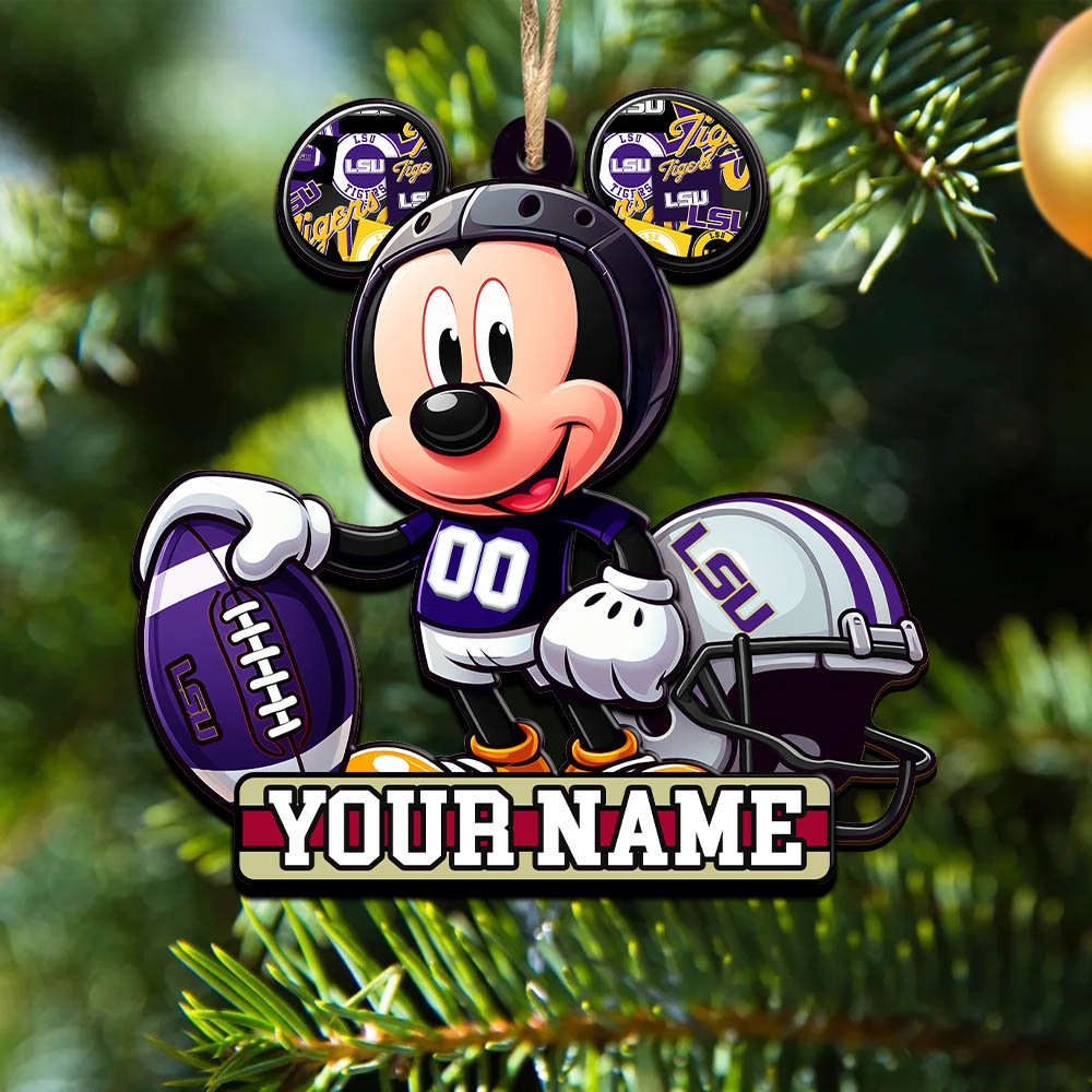 LSU TIGERS 2 Layered Wooden Ornament 2024 Version Personalized Your Name, Football Team Ornament, Football Lover Gifts ETHY-52624
