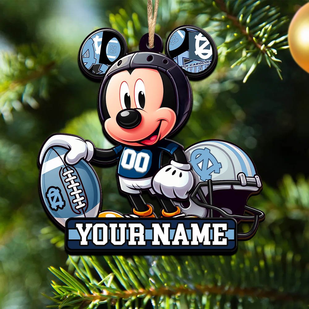 North Carolina Tar Heels 2 Layered Wooden Ornament 2024 Version Personalized Your Name, Football Team Ornament, Football Lover Gifts ETHY-52624