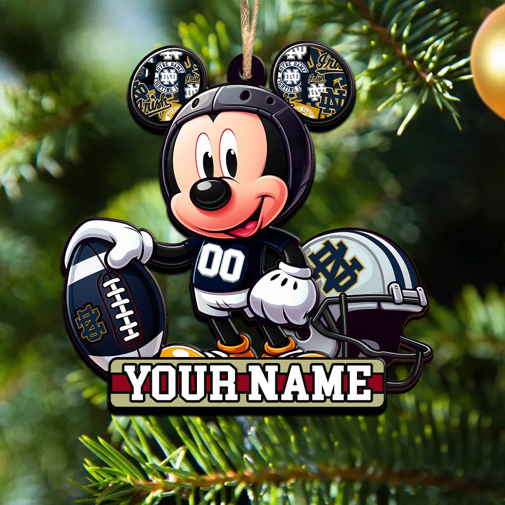 Notre Dame Fighting Irish 2 Layered Wooden Ornament 2024 Version Personalized Your Name, Football Team Ornament, Football Lover Gifts ETHY-52624