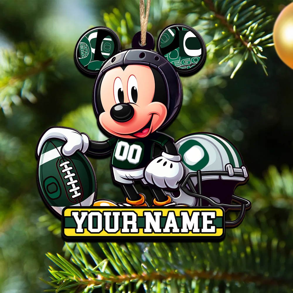 Oregon Ducks 2 Layered Wooden Ornament 2024 Version Personalized Your Name, Football Team Ornament, Football Lover Gifts ETHY-52624