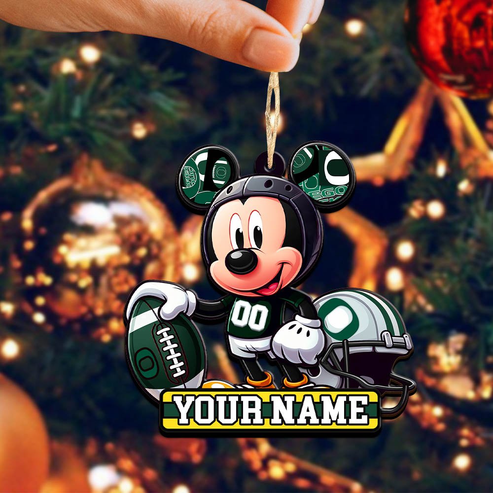 Alternative view of Oregon Ducks 2 Layered Wooden Ornament 2024 Version Personalized Your Name, Football Team Ornament, Football Lover Gifts ETHY-52624
