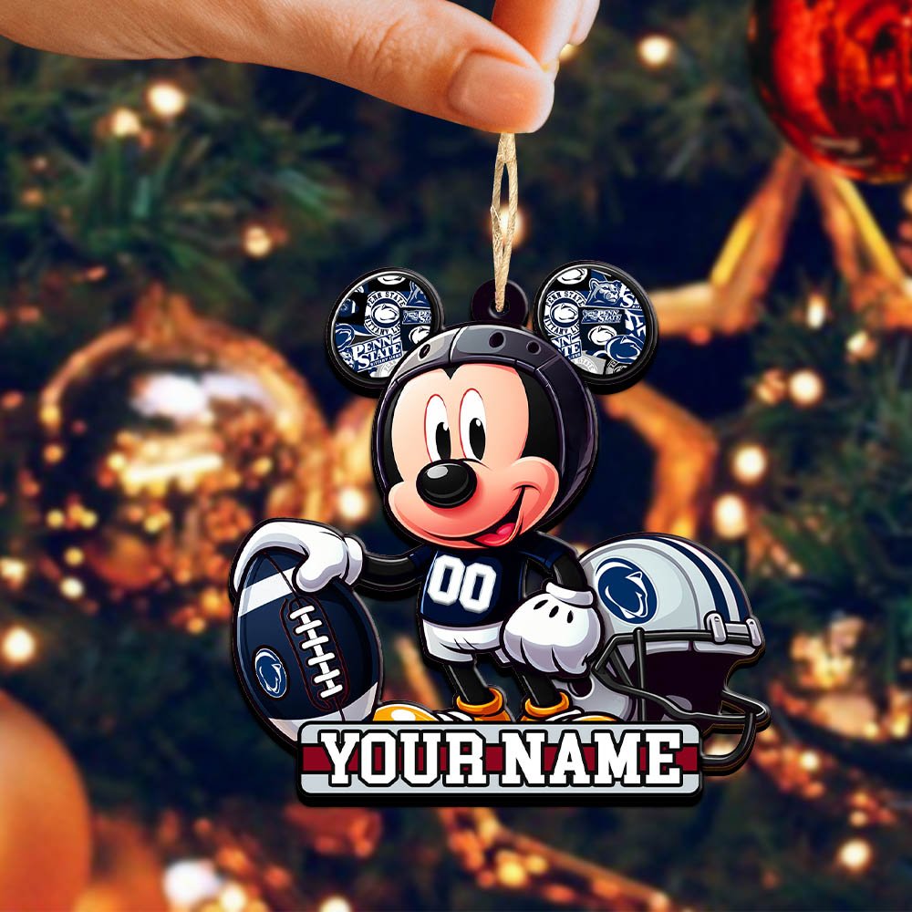 Alternative view of Penn State Nittany Lions 2 Layered Wooden Ornament 2024 Version Personalized Your Name, Football Team Ornament, Football Lover Gifts ETHY-52624