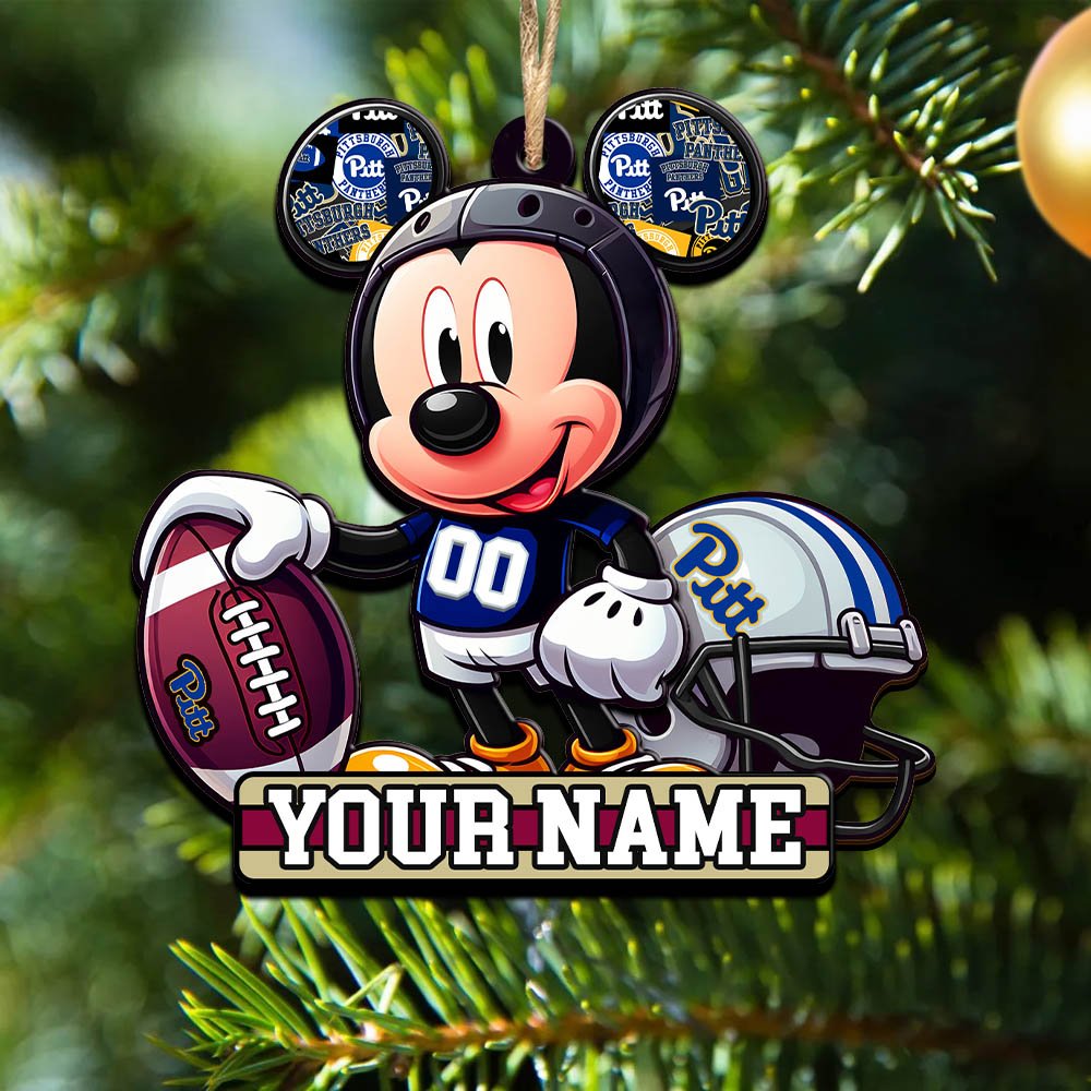 Pittsburgh Panthers 2 Layered Wooden Ornament 2024 Version Personalized Your Name, Football Team Ornament, Football Lover Gifts ETHY-52624