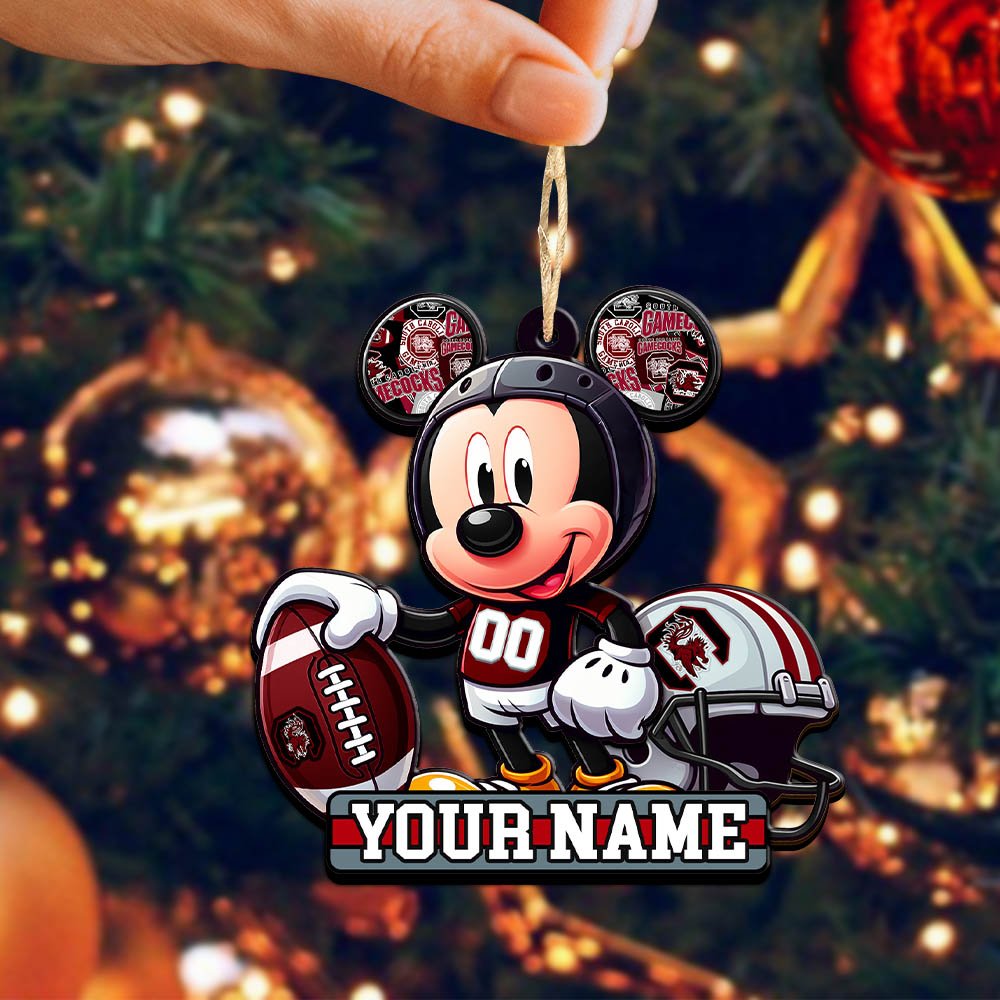 Alternative view of South Carolina Gamecocks 2 Layered Wooden Ornament 2024 Version Personalized Your Name, Football Team Ornament, Football Lover Gifts ETHY-52624