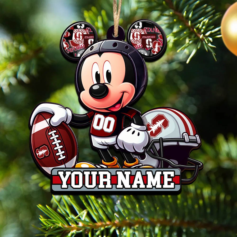 Stanford Cardinal 2 Layered Wooden Ornament 2024 Version Personalized Your Name, Football Team Ornament, Football Lover Gifts ETHY-52624