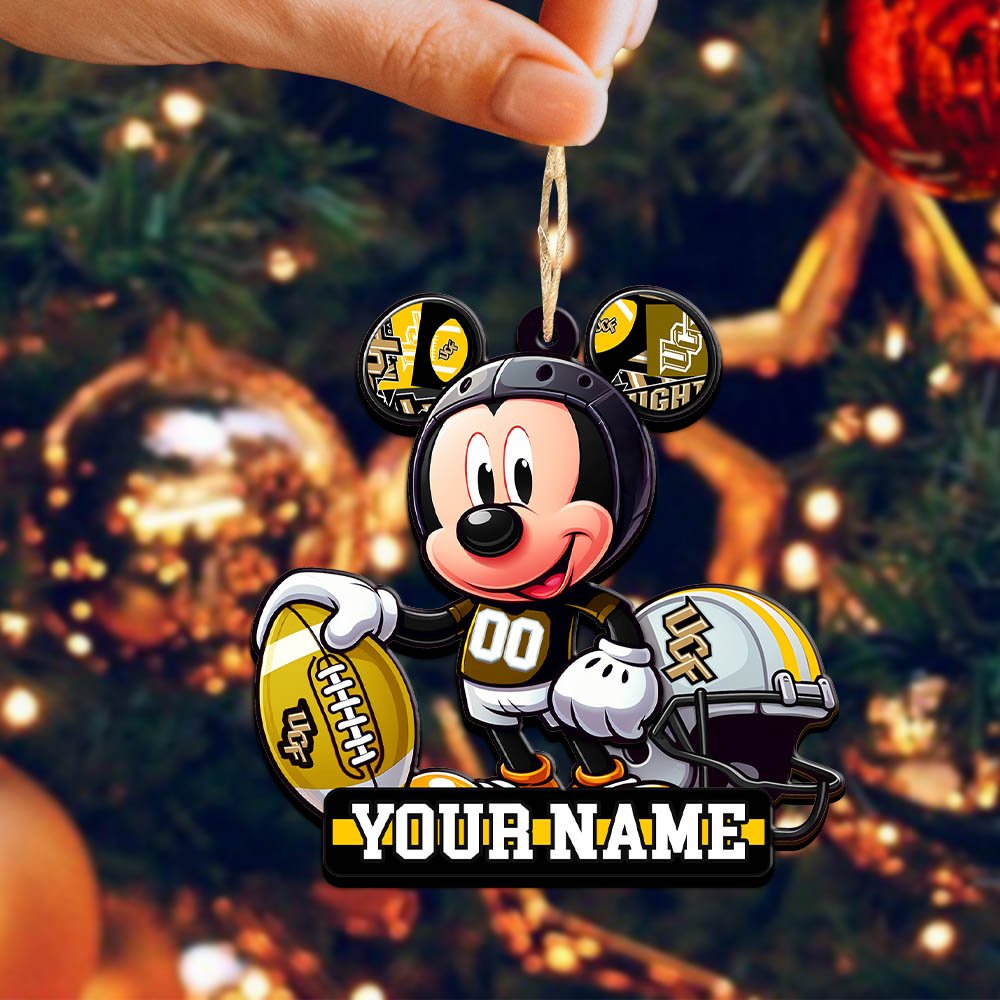 Alternative view of UCF Knights 2 Layered Wooden Ornament 2024 Version Personalized Your Name, Football Team Ornament, Football Lover Gifts ETHY-52624