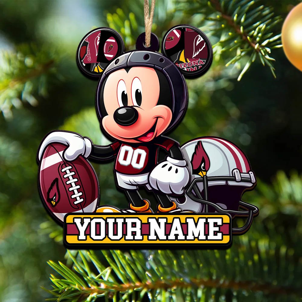 Arizona Cardinals 2 Layered Wooden Ornament 2024 Version Personalized Your Name, Football Team Ornament, Football Lover Gifts ETHY-52624