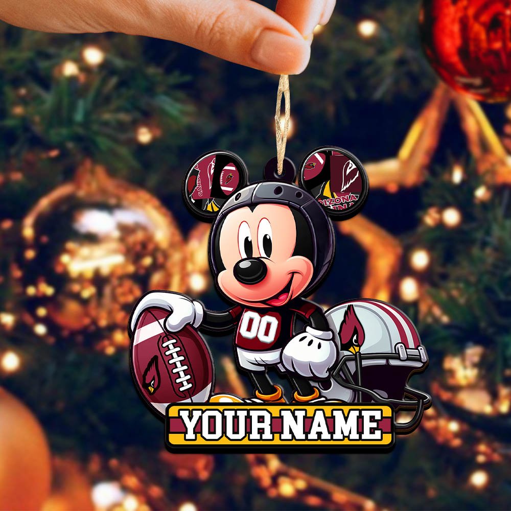 Alternative view of Arizona Cardinals 2 Layered Wooden Ornament 2024 Version Personalized Your Name, Football Team Ornament, Football Lover Gifts ETHY-52624