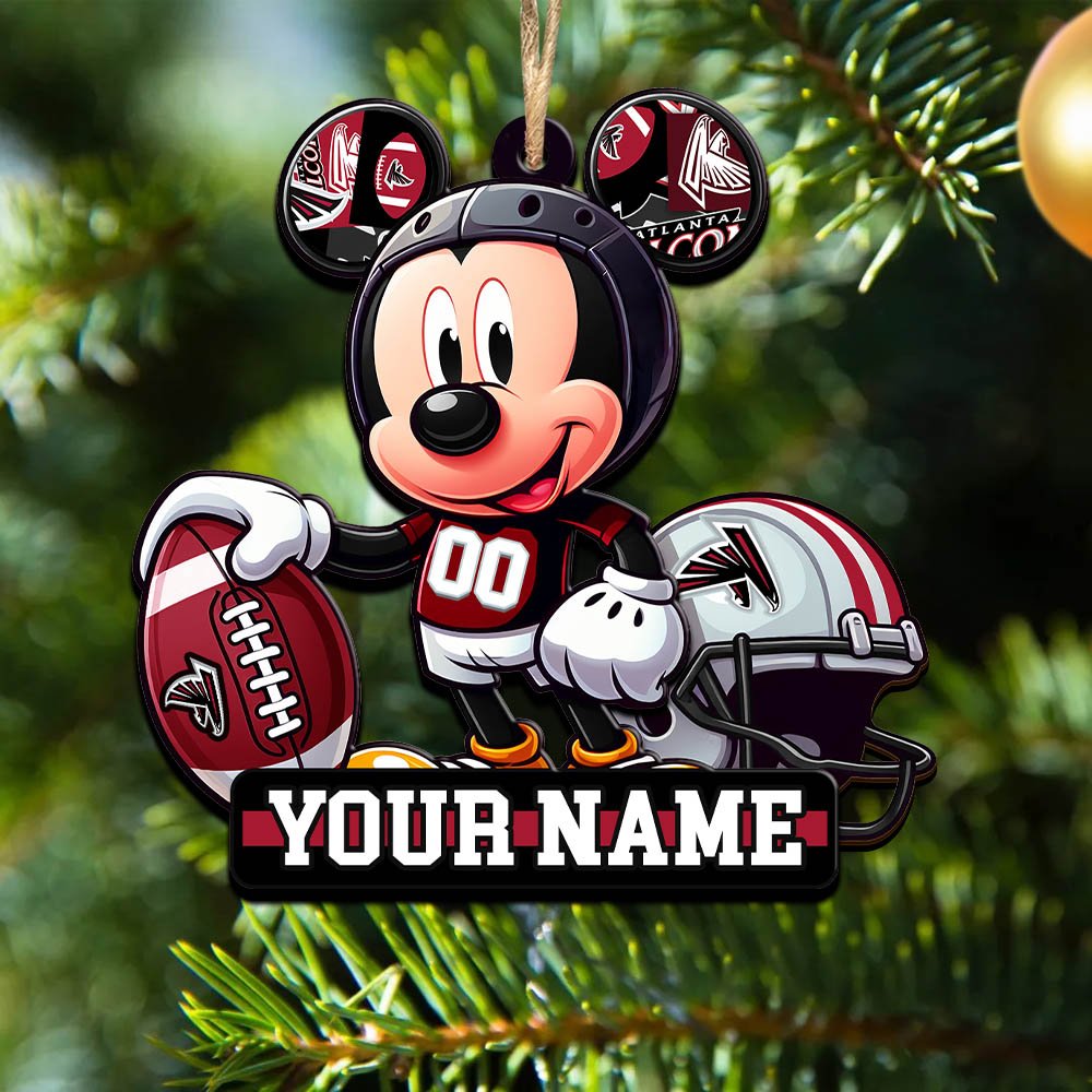 Atlanta Falcons 2 Layered Wooden Ornament 2024 Version Personalized Your Name, Football Team Ornament, Football Lover Gifts ETHY-52624