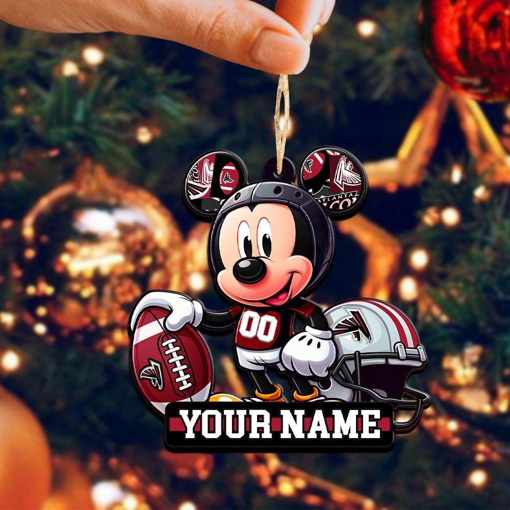 Alternative view of Atlanta Falcons 2 Layered Wooden Ornament 2024 Version Personalized Your Name, Football Team Ornament, Football Lover Gifts ETHY-52624