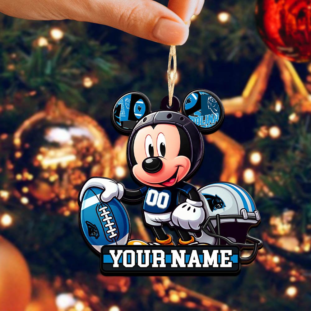 Alternative view of Carolina Panthers 2 Layered Wooden Ornament 2024 Version Personalized Your Name, Football Team Ornament, Football Lover Gifts ETHY-52624