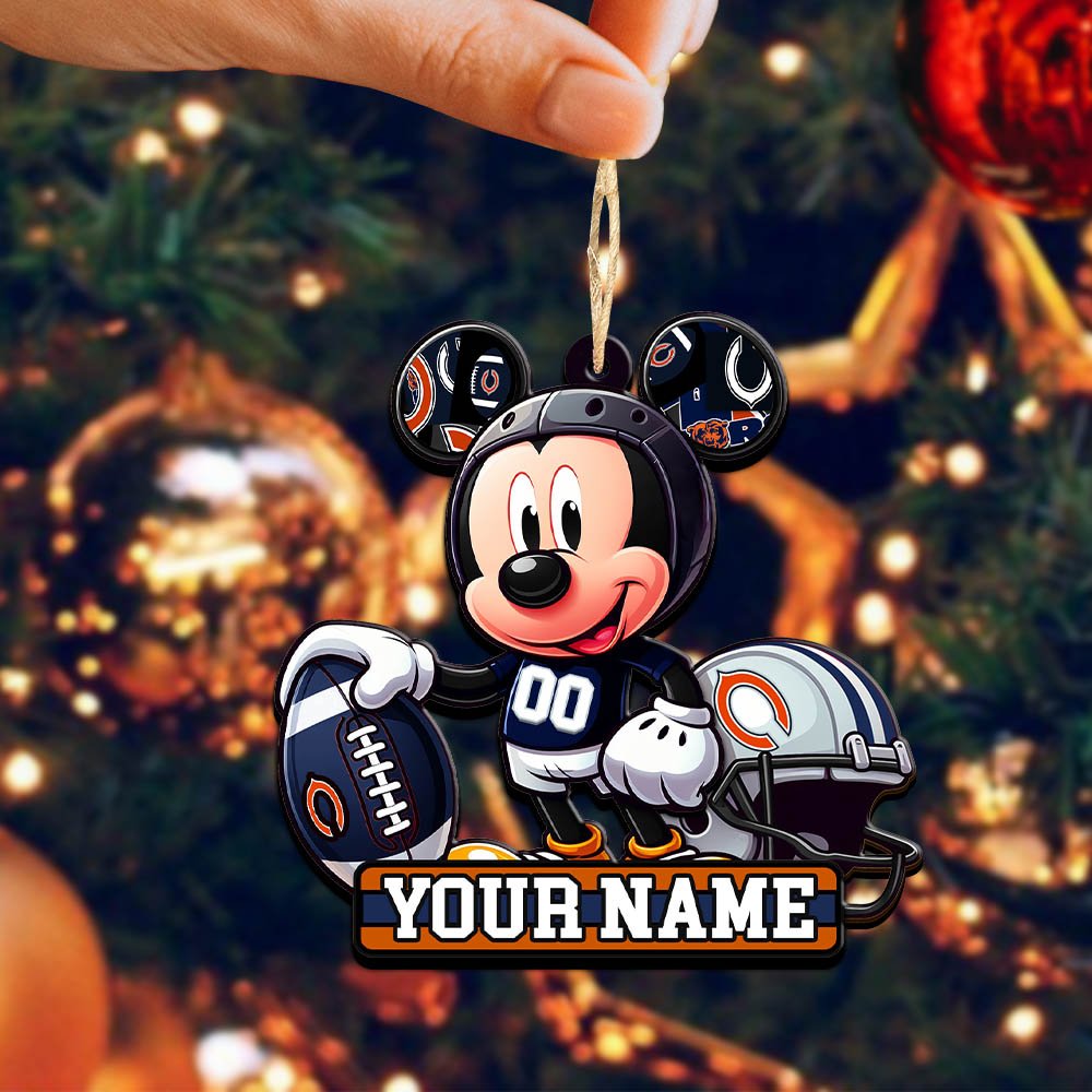 Alternative view of Chicago Bears 2 Layered Wooden Ornament 2024 Version Personalized Your Name, Football Team Ornament, Football Lover Gifts ETHY-52624