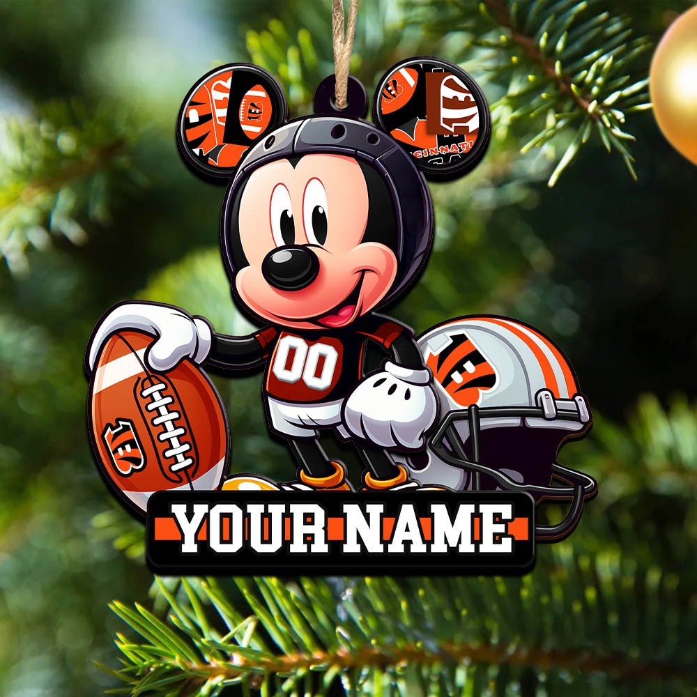 Cincinnati Bengals 2 Layered Wooden Ornament 2024 Version Personalized Your Name, Football Team Ornament, Football Lover Gifts ETHY-52624