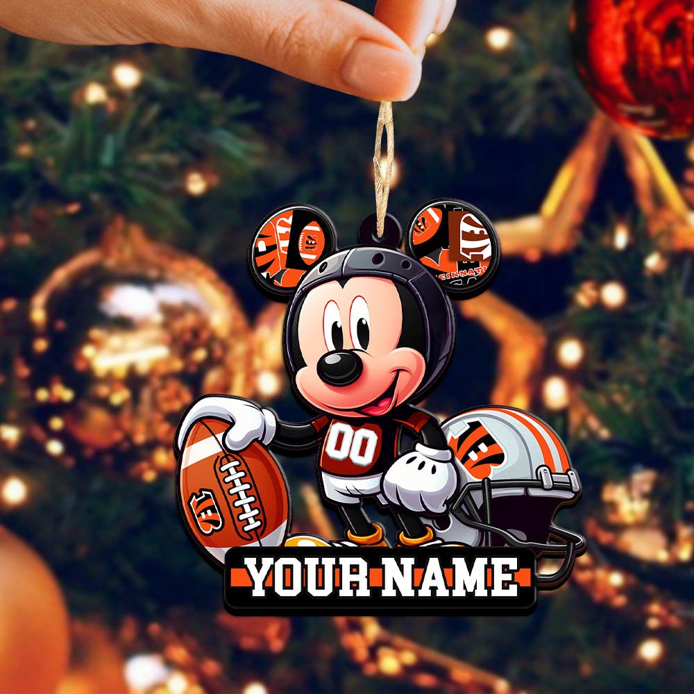 Alternative view of Cincinnati Bengals 2 Layered Wooden Ornament 2024 Version Personalized Your Name, Football Team Ornament, Football Lover Gifts ETHY-52624