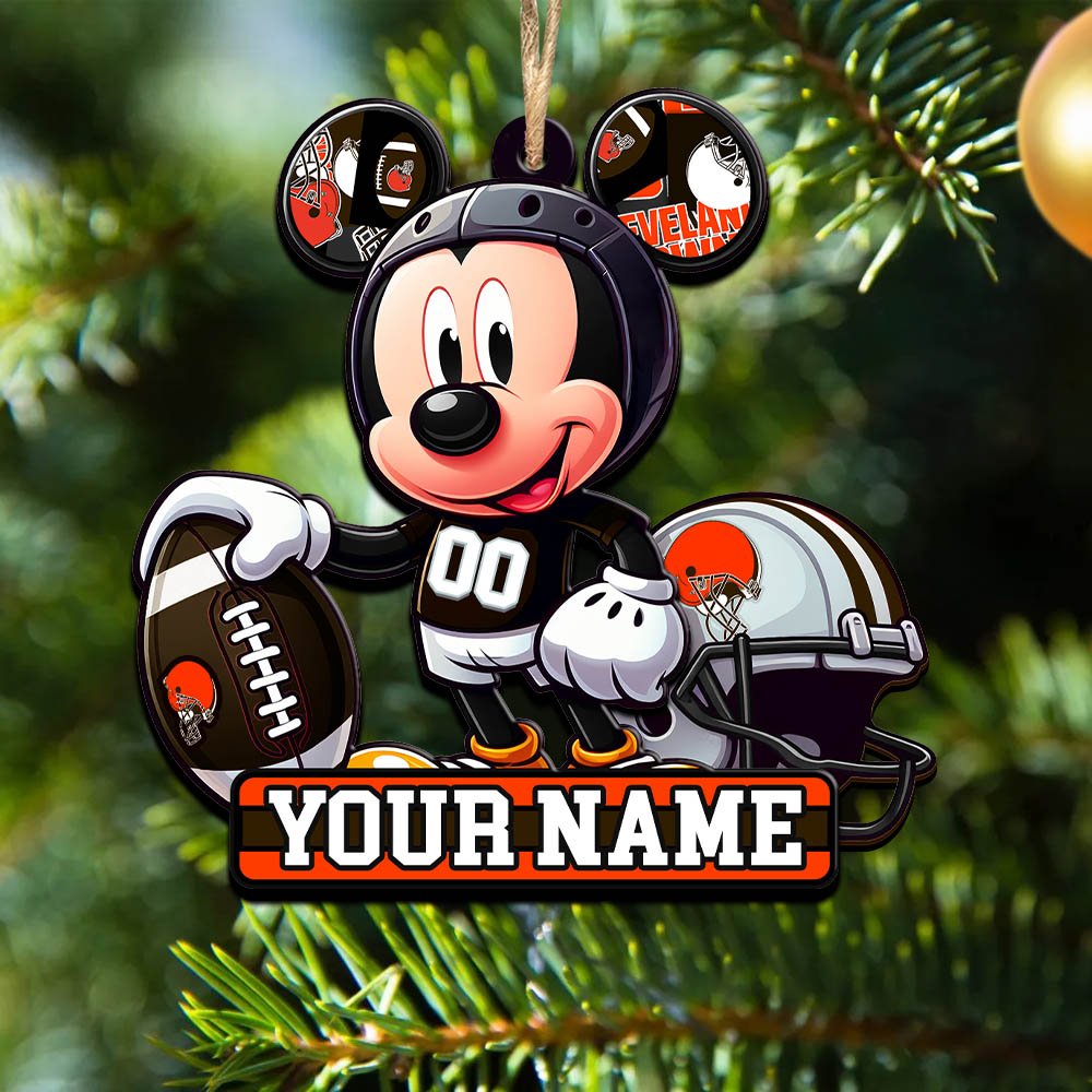 Cleveland Browns 2 Layered Wooden Ornament 2024 Version Personalized Your Name, Football Team Ornament, Football Lover Gifts ETHY-52624