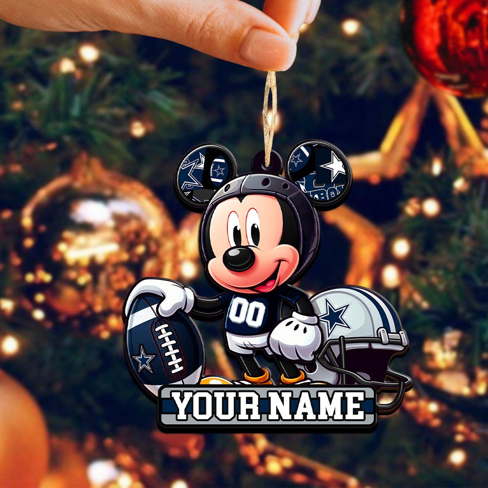 Alternative view of Dallas Cowboys 2 Layered Wooden Ornament 2024 Version Personalized Your Name, Football Team Ornament, Football Lover Gifts ETHY-52624