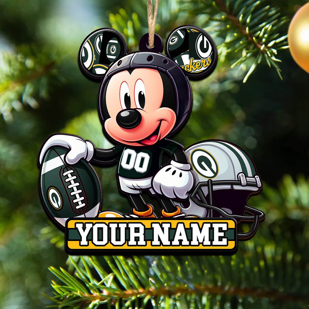 Green Bay Packers 2 Layered Wooden Ornament 2024 Version Personalized Your Name, Football Team Ornament, Football Lover Gifts ETHY-52624