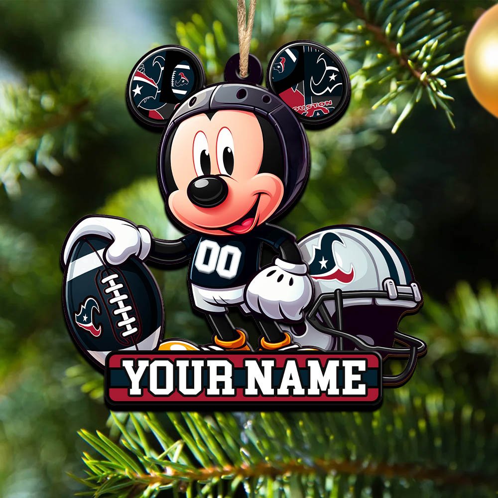Houston Texans 2 Layered Wooden Ornament 2024 Version Personalized Your Name, Football Team Ornament, Football Lover Gifts ETHY-52624