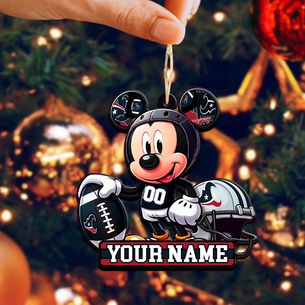 Alternative view of Houston Texans 2 Layered Wooden Ornament 2024 Version Personalized Your Name, Football Team Ornament, Football Lover Gifts ETHY-52624