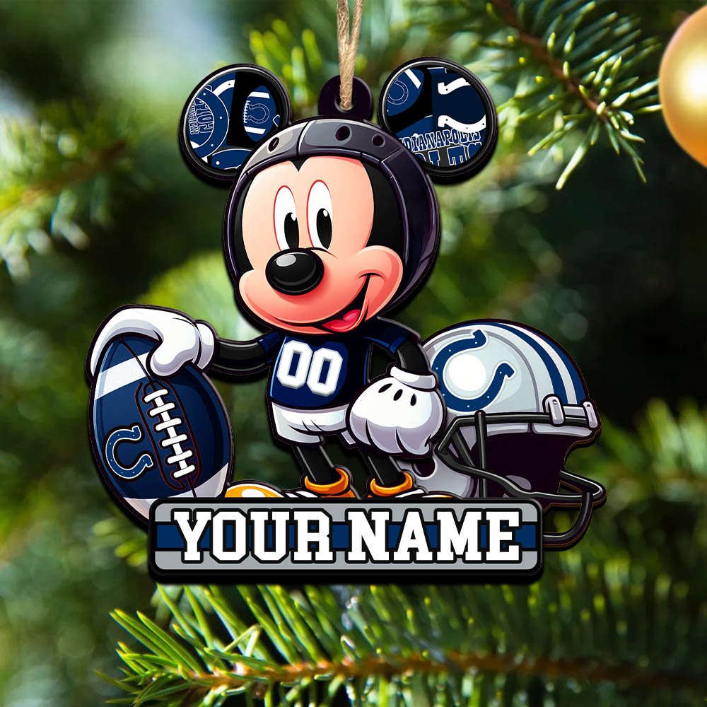 Indianapolis Colts 2 Layered Wooden Ornament 2024 Version Personalized Your Name, Football Team Ornament, Football Lover Gifts ETHY-52624