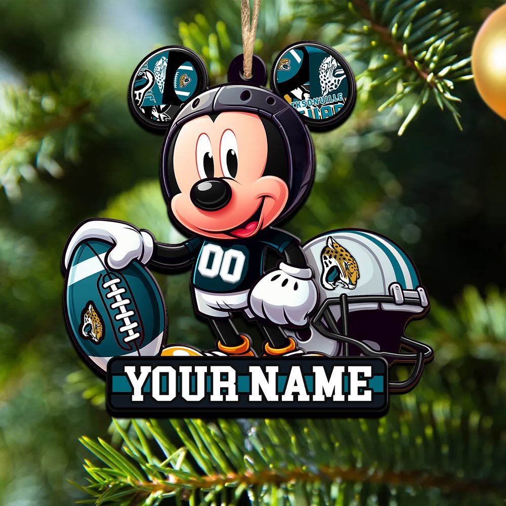 Jacksonville Jaguars 2 Layered Wooden Ornament 2024 Version Personalized Your Name, Football Team Ornament, Football Lover Gifts ETHY-52624