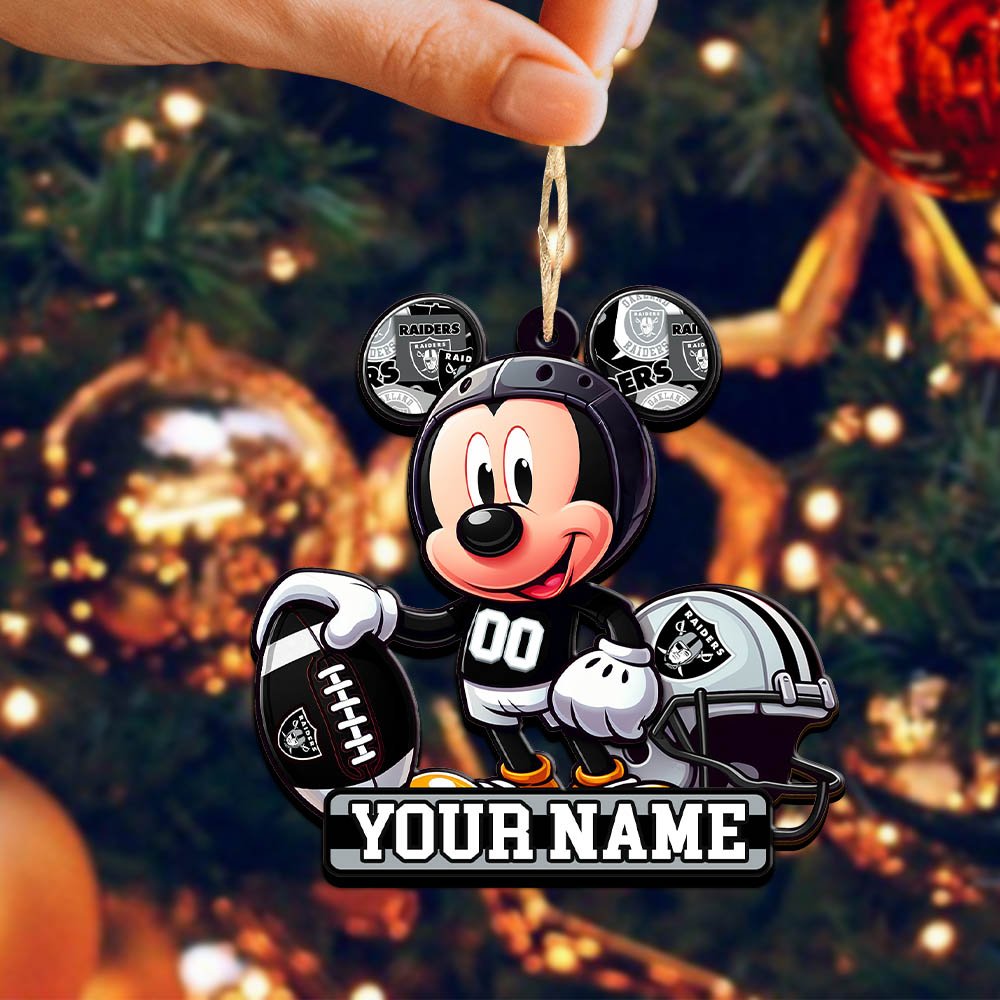 Alternative view of Las Vegas Raiders 2 Layered Wooden Ornament 2024 Version Personalized Your Name, Football Team Ornament, Football Lover Gifts ETHY-52624