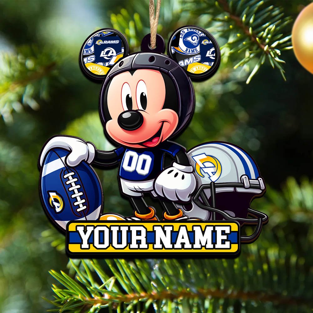 Los Angeles Rams 2 Layered Wooden Ornament 2024 Version Personalized Your Name, Football Team Ornament, Football Lover Gifts ETHY-52624