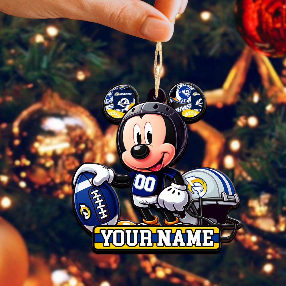 Alternative view of Los Angeles Rams 2 Layered Wooden Ornament 2024 Version Personalized Your Name, Football Team Ornament, Football Lover Gifts ETHY-52624