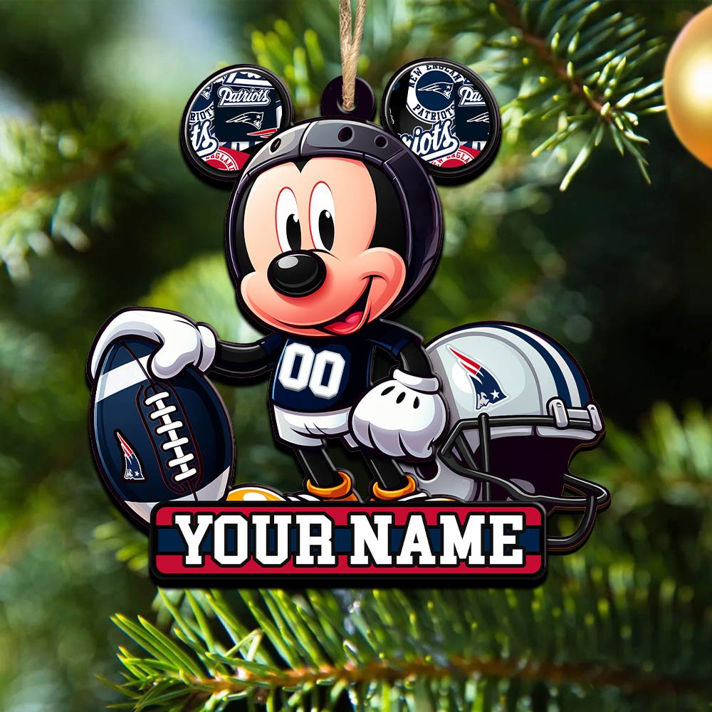 New England Patriots 2 Layered Wooden Ornament 2024 Version Personalized Your Name, Football Team Ornament, Football Lover Gifts ETHY-52624