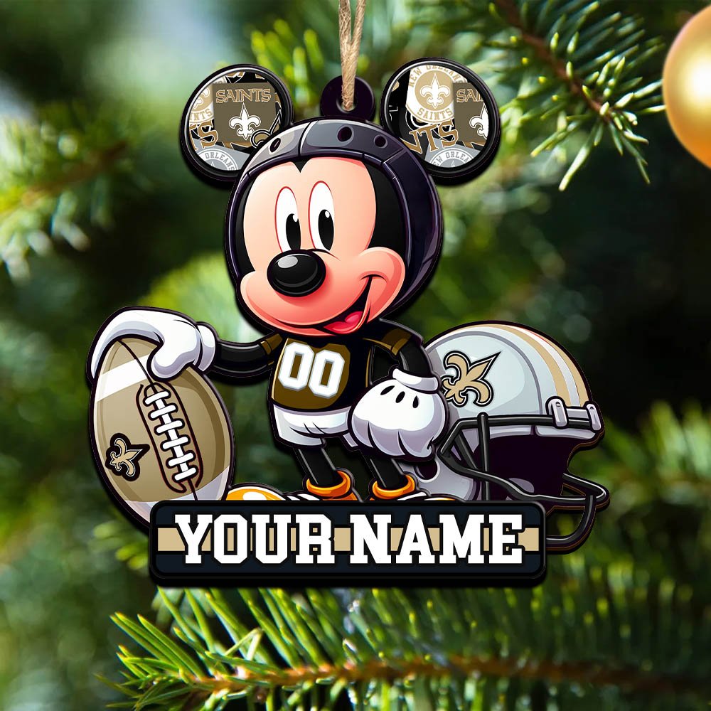 New Orleans Saints 2 Layered Wooden Ornament 2024 Version Personalized Your Name, Football Team Ornament, Football Lover Gifts ETHY-52624