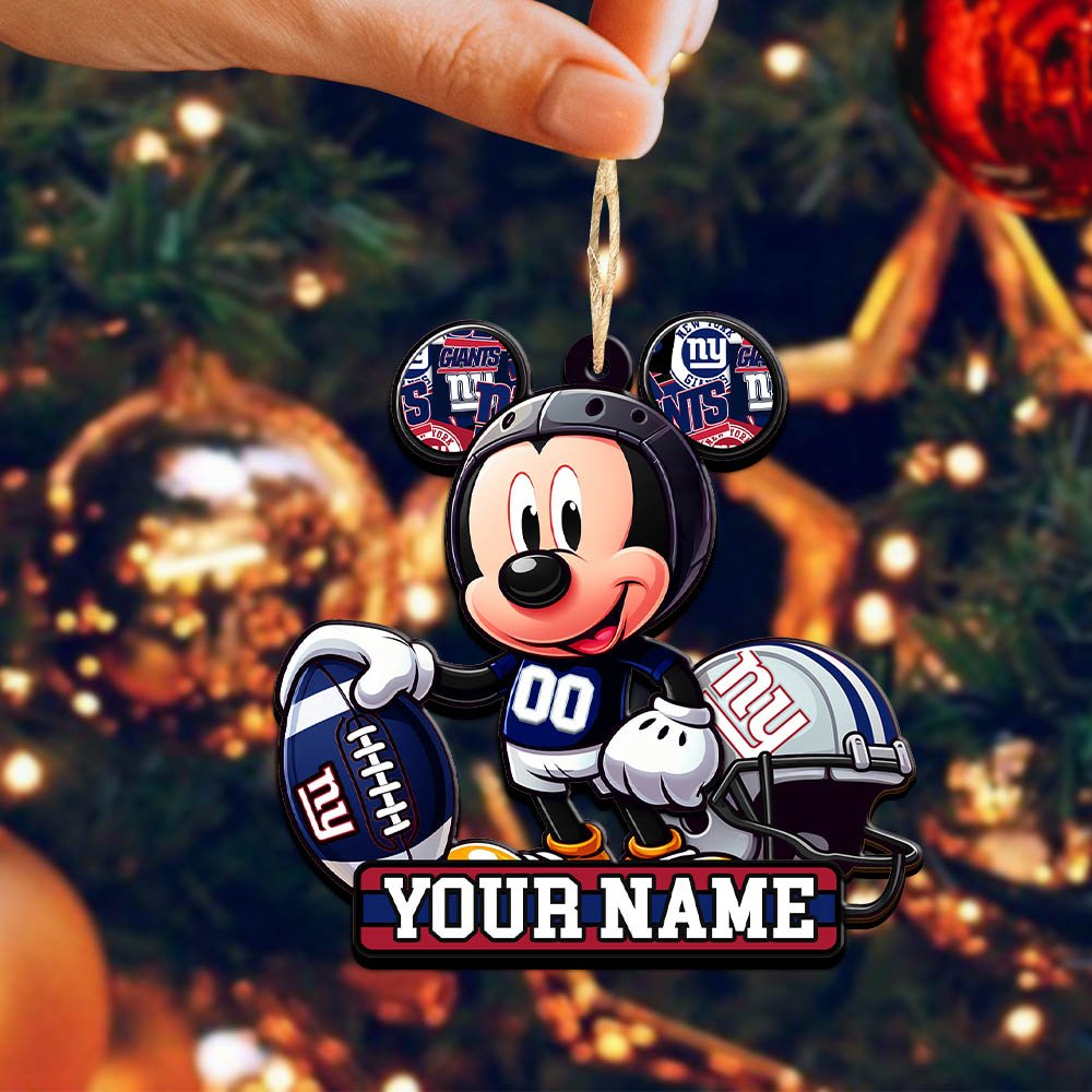 Alternative view of New York Giants 2 Layered Wooden Ornament 2024 Version Personalized Your Name, Football Team Ornament, Football Lover Gifts ETHY-52624