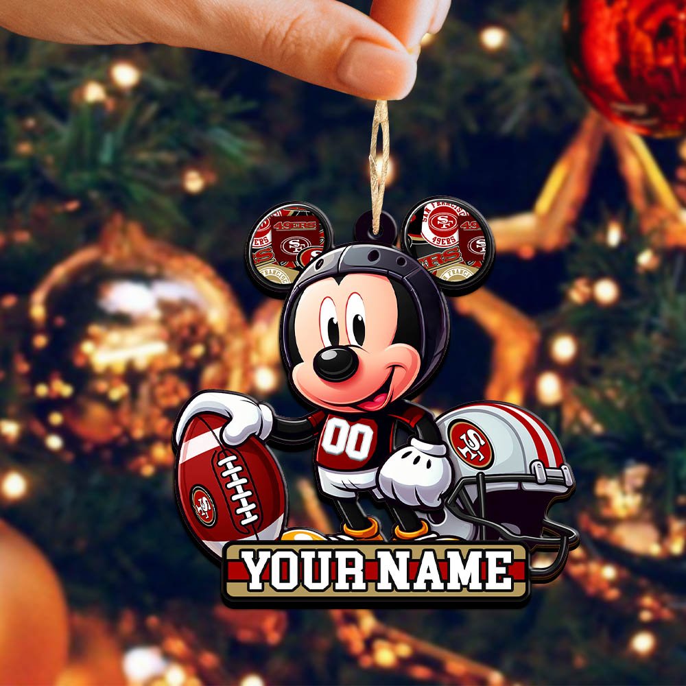 Alternative view of San Francisco 49ers 2 Layered Wooden Ornament 2024 Version Personalized Your Name, Football Team Ornament, Football Lover Gifts ETHY-52624