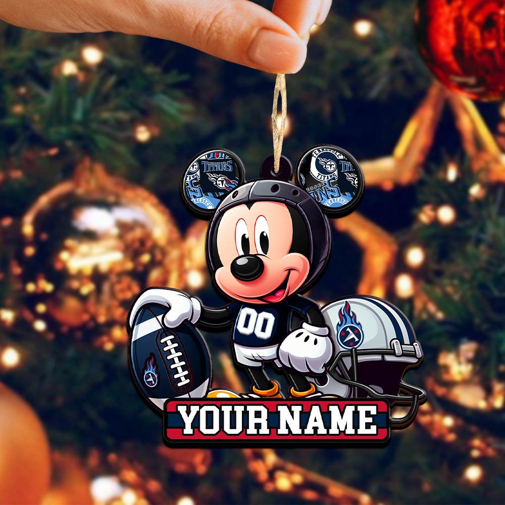 Alternative view of Tennessee Titans 2 Layered Wooden Ornament 2024 Version Personalized Your Name, Football Team Ornament, Football Lover Gifts ETHY-52624