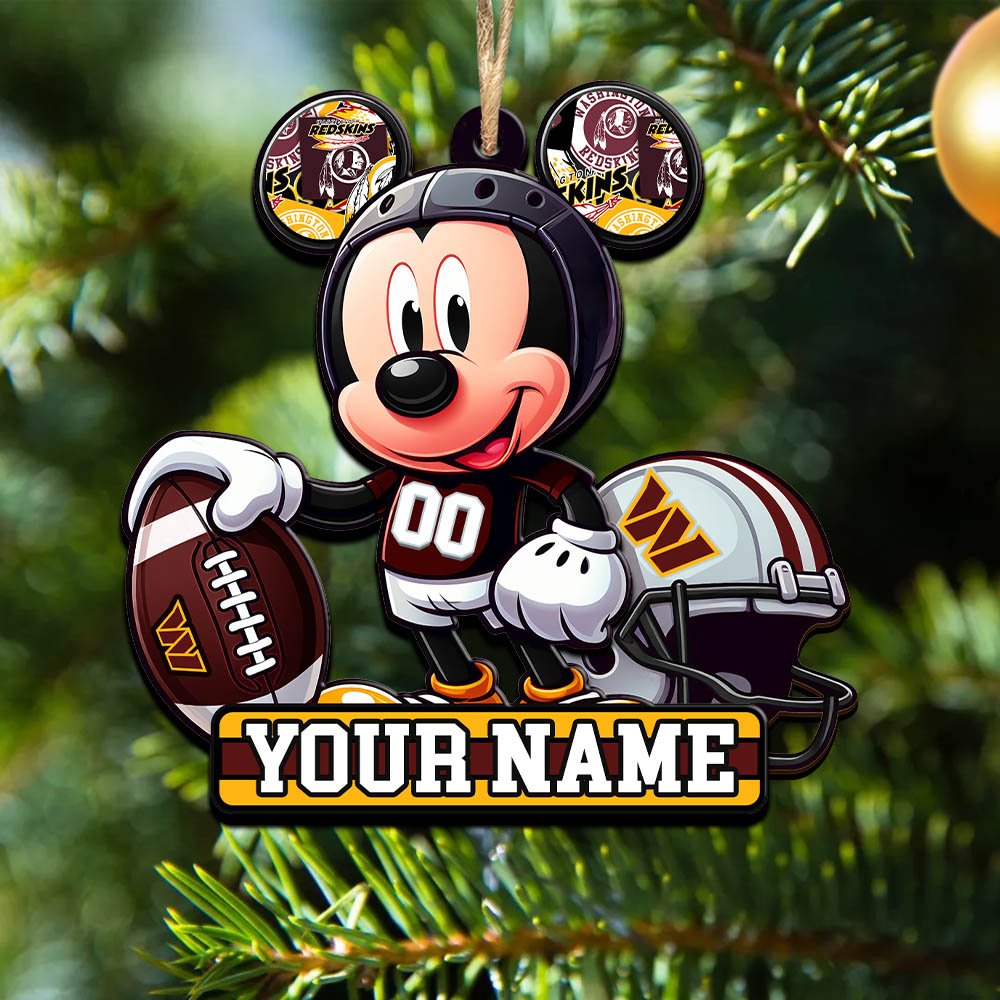 Washington Commanders 2 Layered Wooden Ornament 2024 Version Personalized Your Name, Football Team Ornament, Football Lover Gifts ETHY-52624