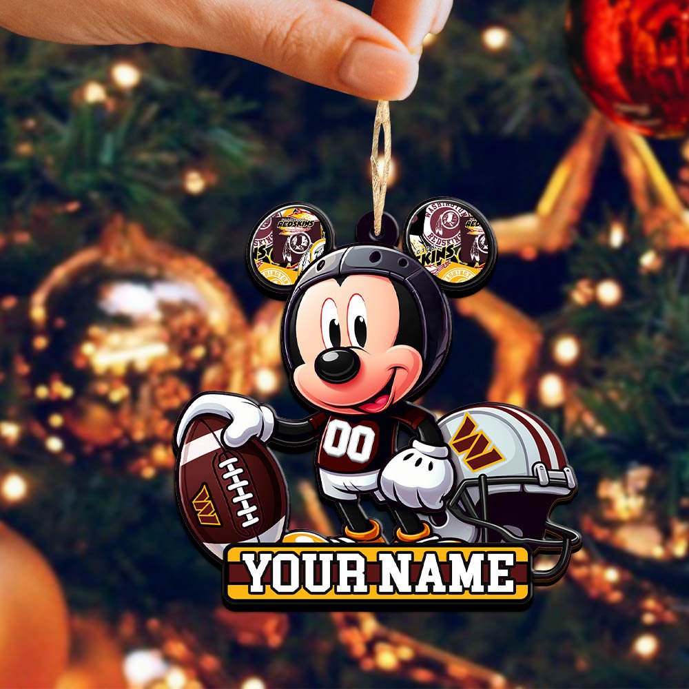 Alternative view of Washington Commanders 2 Layered Wooden Ornament 2024 Version Personalized Your Name, Football Team Ornament, Football Lover Gifts ETHY-52624