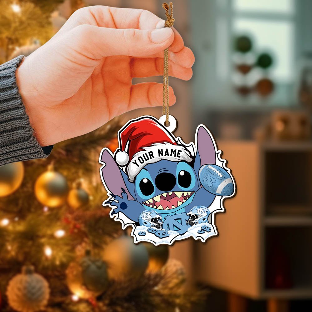 Alternative view of North Carolina Tar Heels Wooden Ornament 2024 Version Personalized Your Name, Christmas Ornament Gift, Football Fan Gifts ETHY-52632