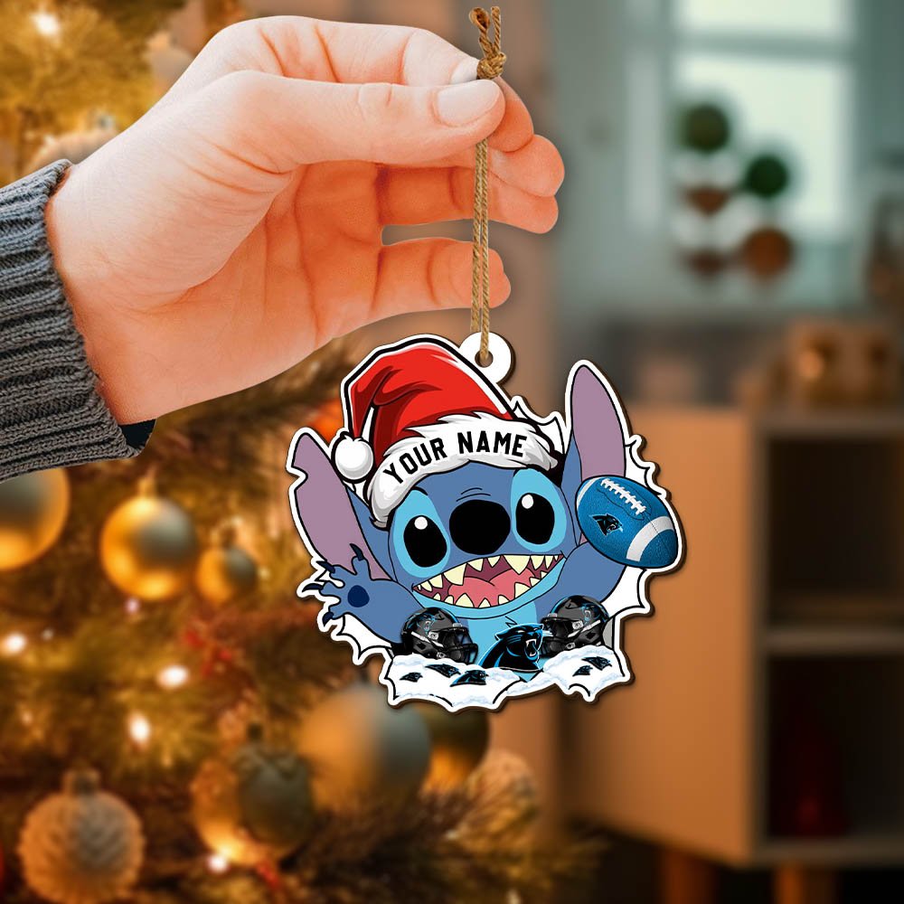 Alternative view of Carolina Panthers Wooden Ornament 2024 Version Personalized Your Name, Christmas Ornament Gift, Football Fan Gifts ETHY-52632