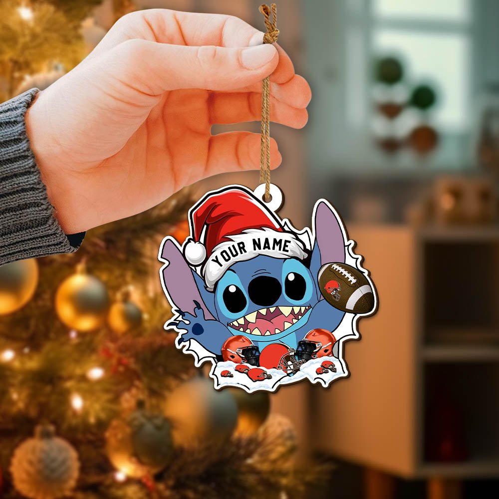 Alternative view of Cleveland Browns Wooden Ornament 2024 Version Personalized Your Name, Christmas Ornament Gift, Football Fan Gifts ETHY-52632