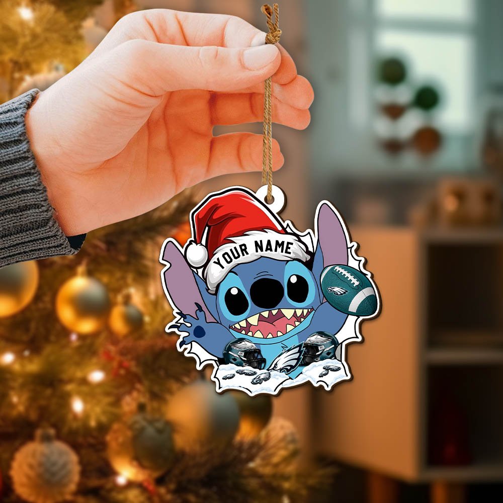 Alternative view of Philadelphia Eagles Wooden Ornament 2024 Version Personalized Your Name, Christmas Ornament Gift, Football Fan Gifts ETHY-52632